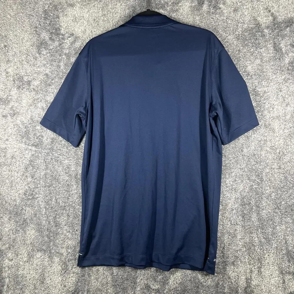 Georgia Bulldogs Polo Shirt Mens Medium Blue Dri-FIT Varsity Embroidered Nike